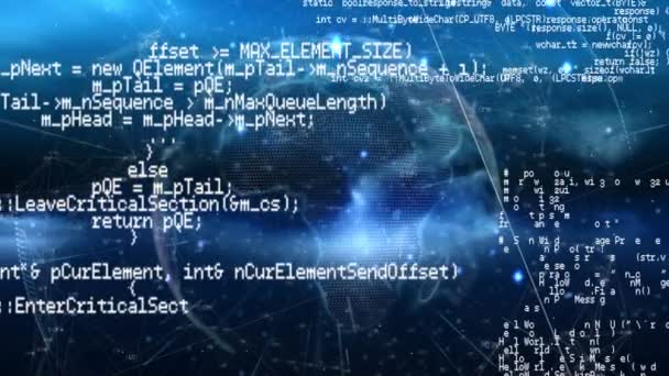 Digitale Animatie Van Programmacodes Bewegen Het Scherm Met Achtergrond Van — Stockvideo