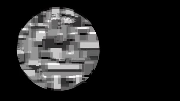 Animation Numérique Statique Monochrome Forme Cercle Sur Fond Noir — Video