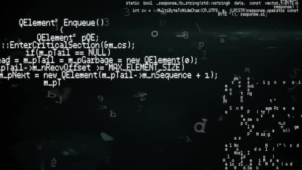 Digitale Animatie Van Programmacodes Die Het Scherm Met Achtergrond Van — Stockvideo