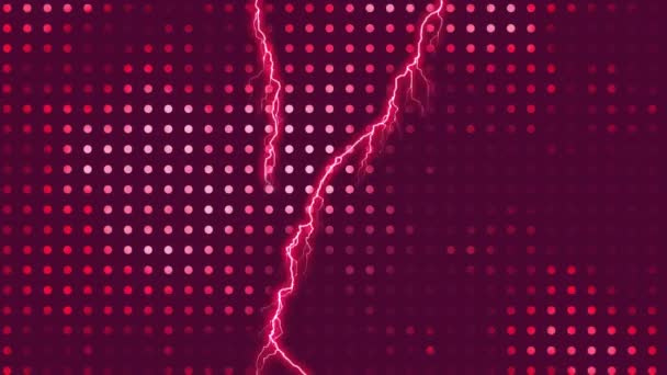 Digital Animation Pink Lightning Moving Screen Pink Circle Patterns — Stock Video