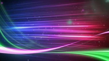 Ekranda hareket eden renkli parlayan ışıkların dijital animasyonu