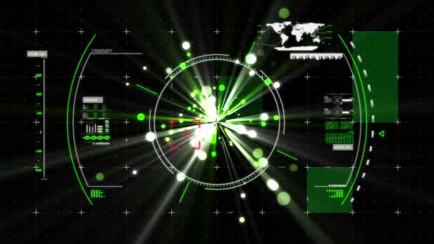 Animación Digital Visor Una Interfaz Digital Con Mapa Del Mundo — Vídeos de Stock