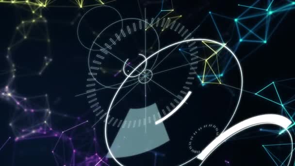 Digital Animation Written Middle Futuristic Circle Background Asymmetrical Lines Moving — Stock Video