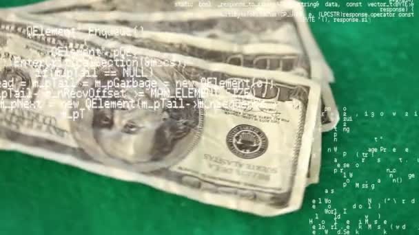 Composite Numérique Billets Dollar Sur Une Table Verte Avec Des — Video