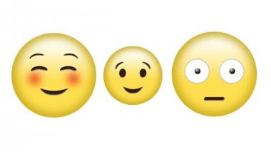 Gözler emojisi ile göz kırpan emojileri, kırmızı emoji ve yüz dijital animasyon