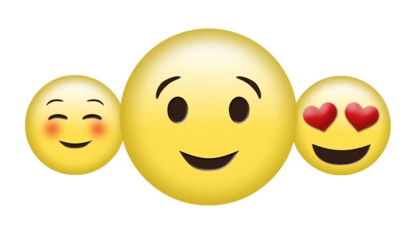 Animação Digital Emoji Corado Emoji Piscando Rosto Com Emoji Olhos — Vídeo de Stock