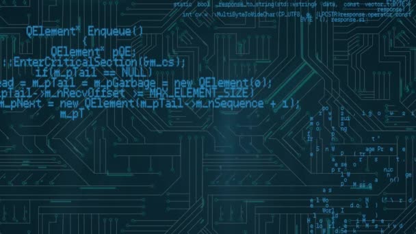 Digitale Animation Von Programmcodes Die Sich Vor Dem Hintergrund Einer — Stockvideo