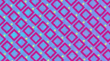 Renkli kare desenler ekranda hareketli dijital animasyon