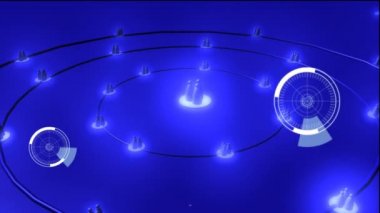 Çevrelerde profil simgeleri arka plan ile 5g etrafında hareket fütüristik çevrelerin dijital animasyon
