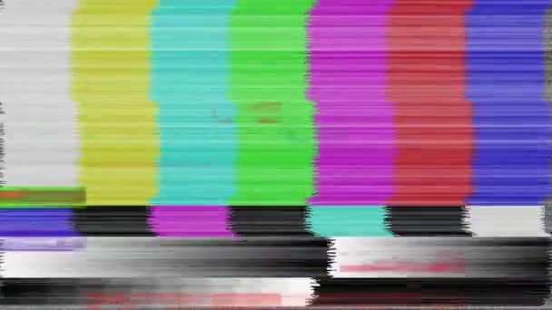 Digital Animation Colorful Static Flickering Screen — Stock Video