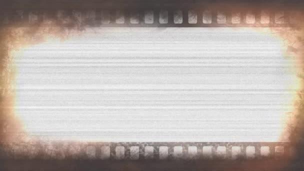 Cyfrowa Animacja Monochromatycznego Ruchu Statycznego Ekranie Otoczona Paskiem Filmowym — Wideo stockowe