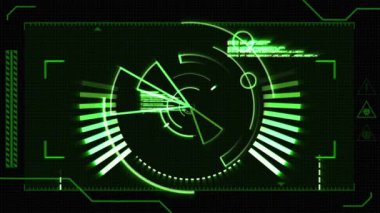 Ekran hareket farklı şekiller ve program kodları ile dijital arayüz dijital animasyon