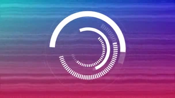 青と紫のグラデーションに対する未来的な円と静的なデジタルアニメーション — ストック動画