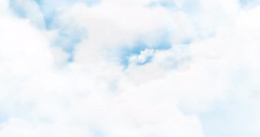 Berrak gökyüzünde hareket eden bulutların dijital animasyonu 4k