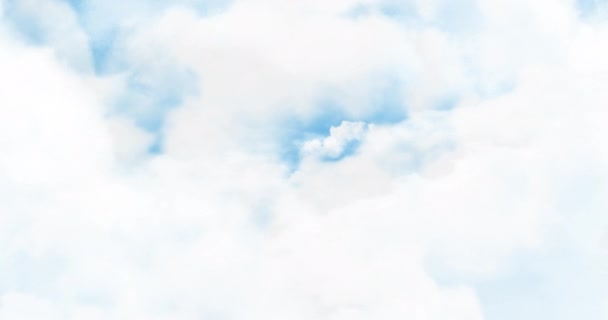 云在晴朗的天空中移动的数字动画 — 图库视频影像