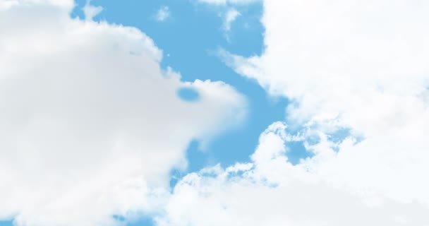 Berrak Gökyüzünde Hareket Eden Bulutların Dijital Animasyonu — Stok video