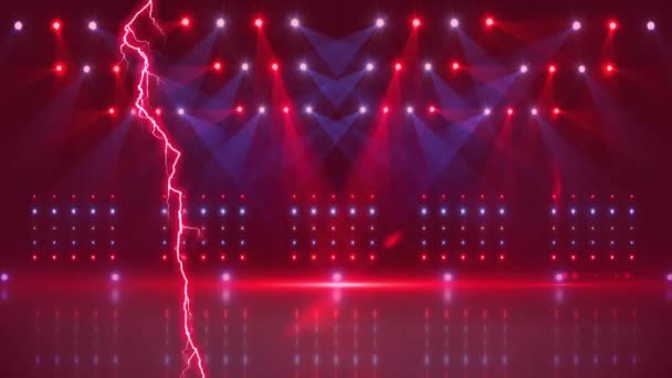 Digital Animation Pink Lightning Moving Screen Background Stage Colorful Lights — Stock Video