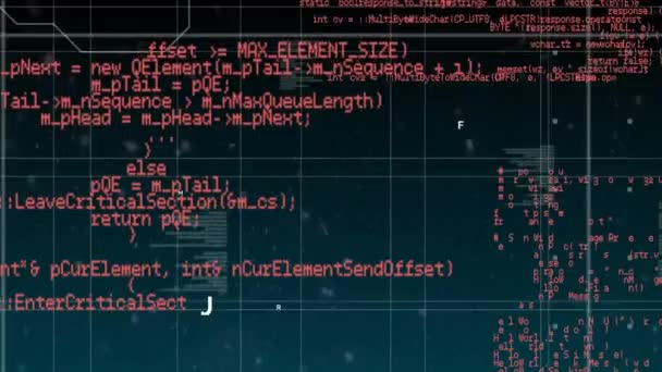 Digitale Animation Von Programmcodes Die Sich Auf Dem Bildschirm Bewegen — Stockvideo