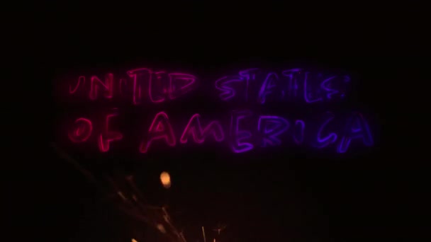 Digitale Animatie Van Een Verenigde Staten Van Amerika Tekst Rode — Stockvideo