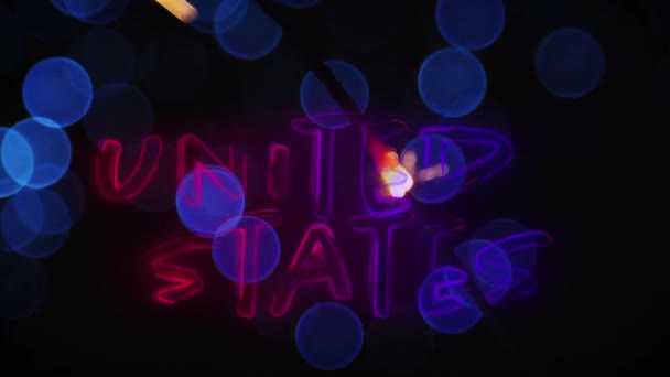 Digitale Animatie Van Verenigde Staten Tekst Rode Blauwe Gradiënt Verschijnen — Stockvideo