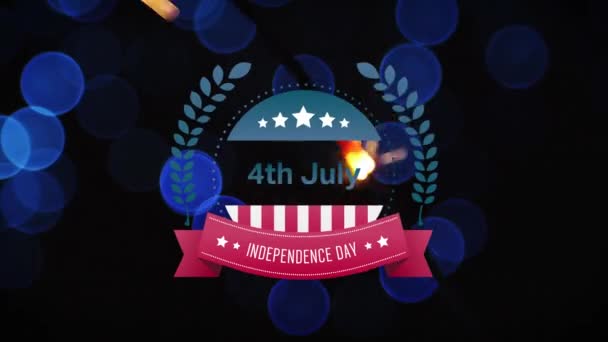 Animação Digital Julho Texto Dia Independência Banner Ampliando Tela Enquanto — Vídeo de Stock