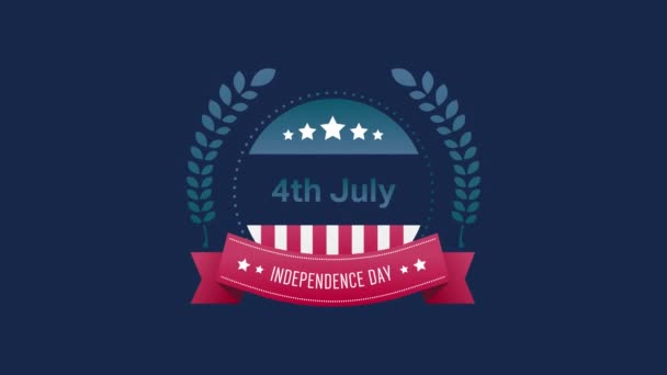 Digital Animation 4Th July Independence Day Text Banner Zooming Out — Stock Video