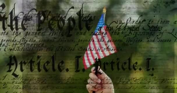 Digitale Animation Der Schriftlichen Verfassung Der Vereinigten Staaten Die Sich — Stockvideo