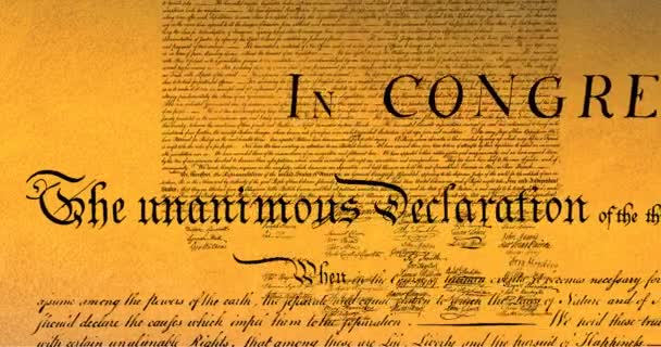 Animation Numérique Une Constitution Écrite Des États Unis Déplaçant Écran — Video