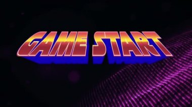 Bir arcade oyunu dijital animasyon dijital su ile siyah bir arka plan üzerinde işareti başlatmak