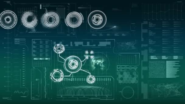 Animation Numérique Graphiques Statistiques Sur Écran Des Disques Rotatifs Des — Video