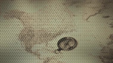 Bir filmin son metninin dijital animasyonu. Arka plan eski bir harita