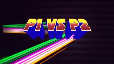 Bir arcade video oyunu oyunculara karşı oyuncular dijital animasyon