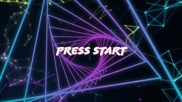 Animasi Digital Dari Permainan Arcade Press Dimulai Latar Belakang Diisi — Stok Video