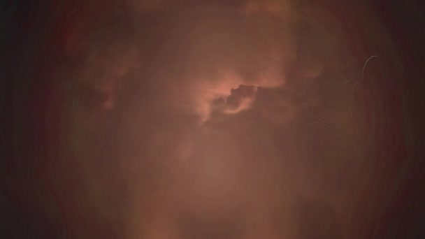 Şimşek Çakan Fırtınalı Bir Gece Gökyüzünün Dijital Animasyonu — Stok video