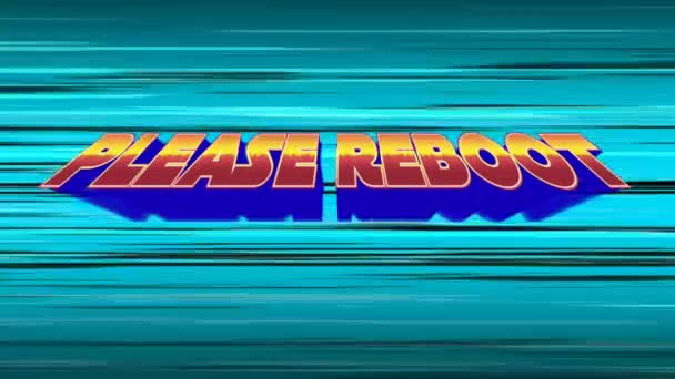 Digital Animation Message Reading Please Reboot Arcade Game — Stock Video