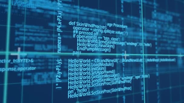 Animação Digital Códigos Programa Executando Rapidamente Uma Tela Com Linhas — Vídeo de Stock
