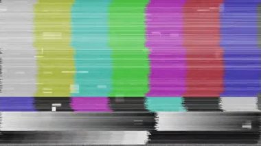 Statik ve piksel gürültüsü olmayan kanal tv ekranının dijital animasyonu