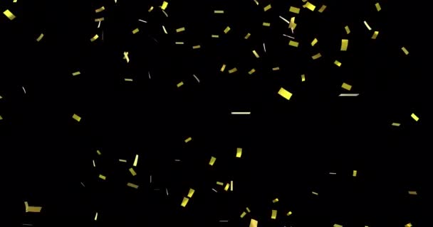 Digital Animation Gold Confetti Falling Black Background — Stock Video ©  vectorfusionart #279314768