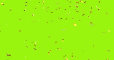 Sarı yeşil arka plan 4k karşı düşen altın konfeti dijital animasyon