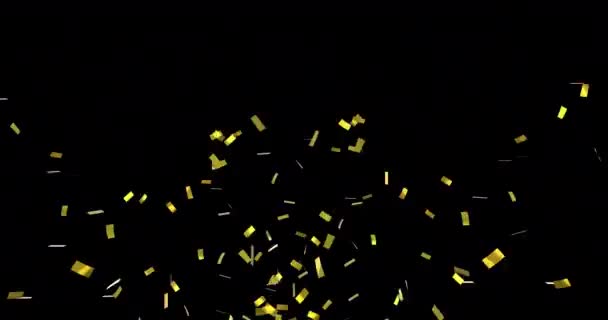 Animation Numérique Confettis Tombant Sur Fond Noir — Video