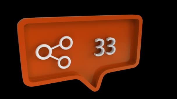Digitale Animation Eines Verbindungssymbols Mit Steigender Anzahl Einer Nachrichtenblase Der — Stockvideo