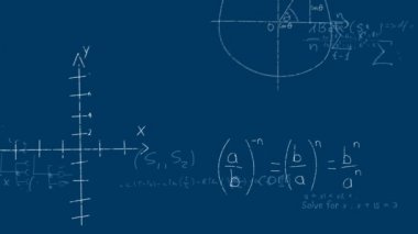 Matematiksel denklemler ve geometrik illüstrasyonlar dijital animasyon