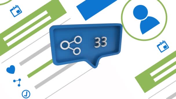 Digitale Animation Eines Connect Icons Das Einer Blauen Nachrichtenblase Zunehmend — Stockvideo