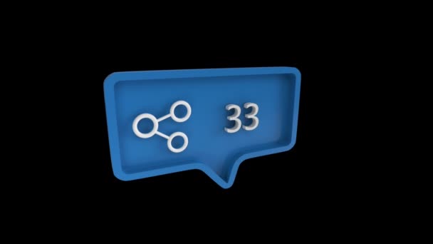 Digital Animation Connect Icon Increasing Count Blue Message Bubble Background — Stock Video