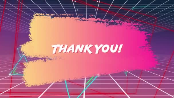Digitale Animation Eines Dankeschön Textes Fetten Lettern Auf Verschmutzter Farbe — Stockvideo