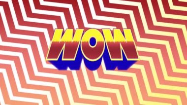 Arcade tema wow metin Dijital animasyon. Arka planda zikzak deseni var.