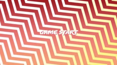 Bir arcade oyunu bir oyun başlangıç işareti dijital animasyon. Arka plan zikzak çizgilerle kırmızıdır