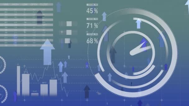 Digitale Animation Von Diagrammen Und Statistiken Die Nach Links Verschoben — Stockvideo