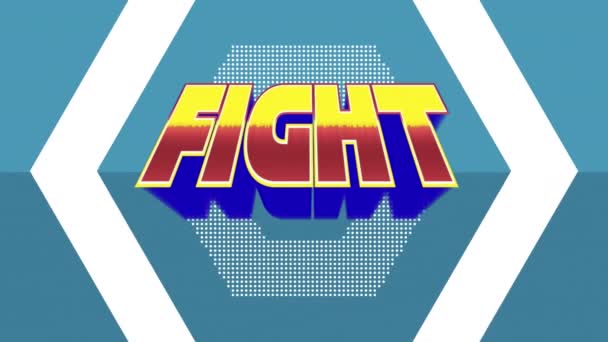 Animación Digital Texto Lucha Con Tema Arcade Fondo Tiene Forma — Vídeo de stock