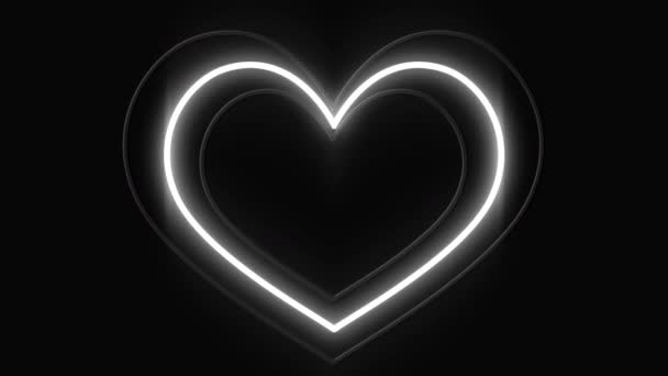 Цифрова Анімація Світлодіодних Концентричних Сердець Мерехтить Послідовно Мерехтіння Нагадує Юче — стокове відео